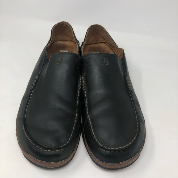 OluKai Men’s Moloa Black Slip On Loafers - Picture 2 of 10